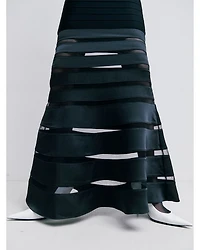 The Claudia Bandage Illusion Stripe Gown