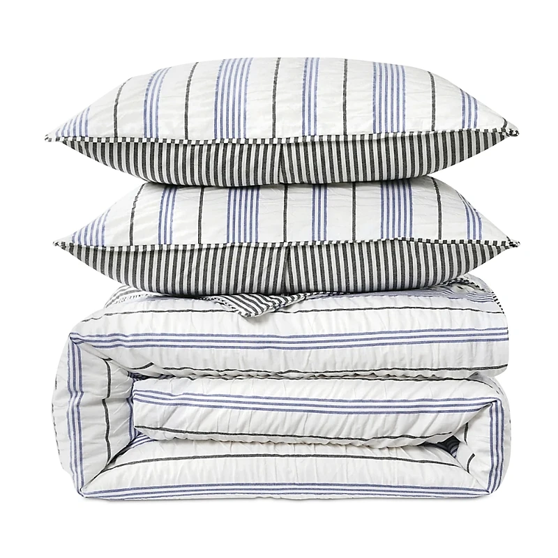Dkny Seersucker Stripe Duvet Set, King
