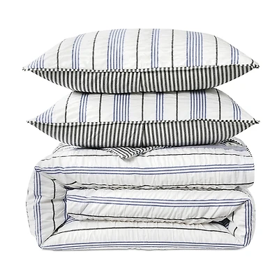 Dkny Seersucker Stripe Duvet Set, King