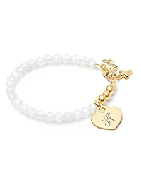 Tiny Blessings Children's 14K Gold Signature White Crystal with Cross Girls' 5.25 Bracelet