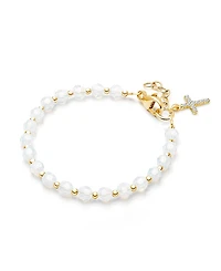Tiny Blessings Children's 14K Gold Shimmer Crystal with Cross Girls' 6.25 Bracelet