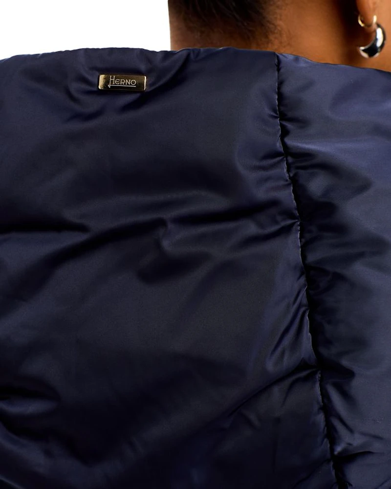 Sateen Quilted A Line Coat