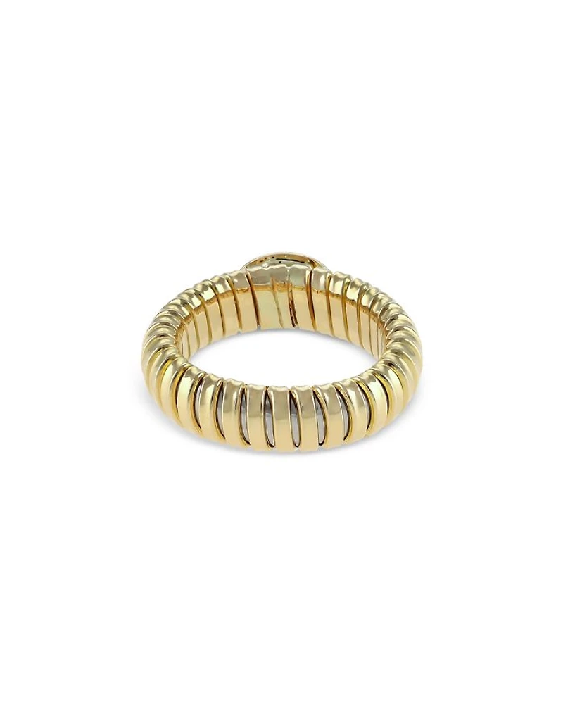 18K Yellow Gold Via Giardino Tubogas Diamond Cluster Ring