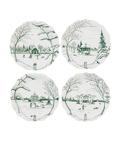 Country Estate Winter Frolic Party Plate Assorted Set of 4