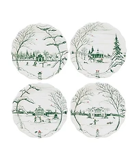 Country Estate Winter Frolic Party Plate Assorted Set of 4