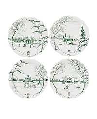 Country Estate Winter Frolic Party Plate Assorted Set/4