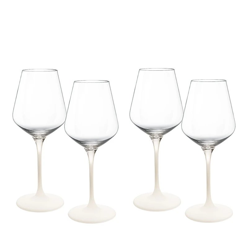 Villeroy & Boch Manufacture Rock Blanc White Wine Glasses, Set of 4