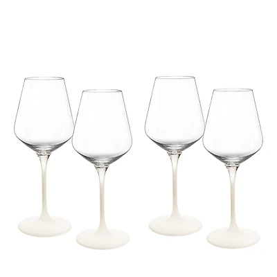 Villeroy & Boch Manufacture Rock Blanc White Wine Glasses, Set of 4