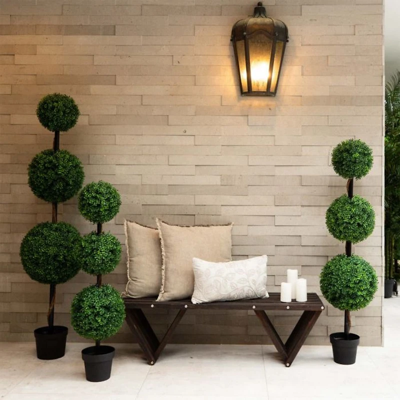 5' Artificial Triple Ball Boxwood Topiary Tree (Indoor/Outdoor)