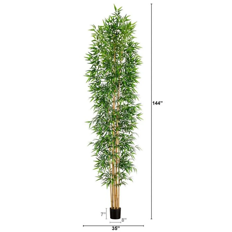 12' Artificial Bamboo Tree with Real Bamboo Trunks
