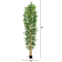 12' Artificial Bamboo Tree with Real Bamboo Trunks