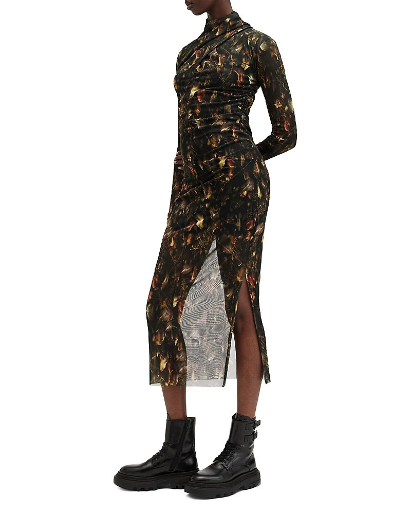 Allsaints Tia Long Sleeve Mesh Dress