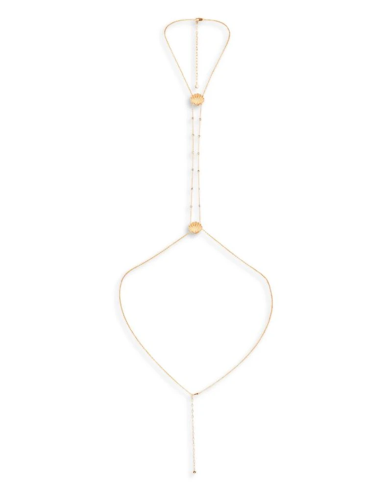 Scallop Shell & Crystal Body Chain