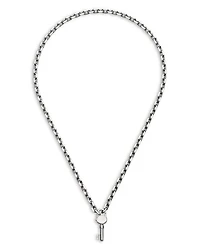 Sterling Silver Trademark Key Clasp Pendant Necklace, 20"