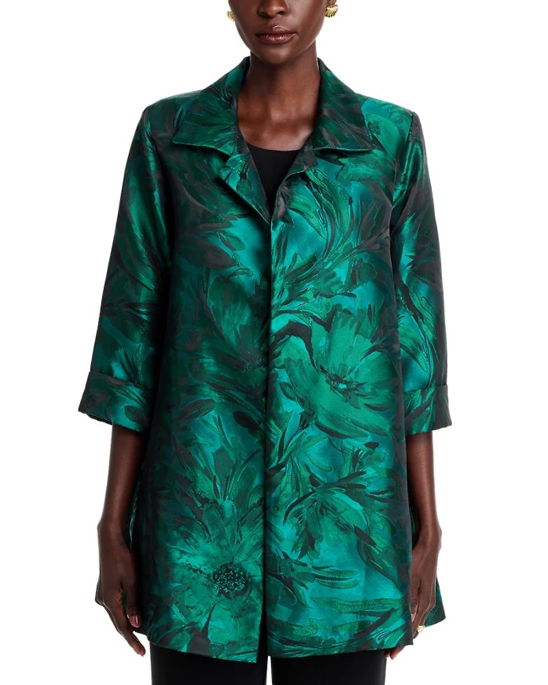 Botanical Jacquard A Line Jacket