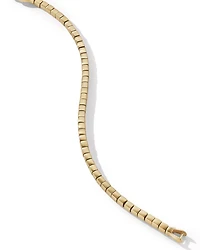 Men's 18K Yellow Gold Spiritual Beads Textured Square Link Bracelet