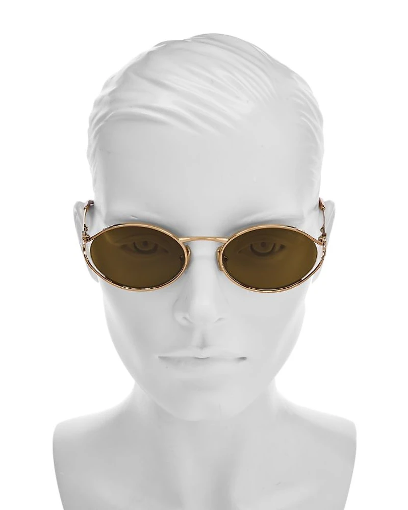 Metal Oval Sunglasses, 54mm