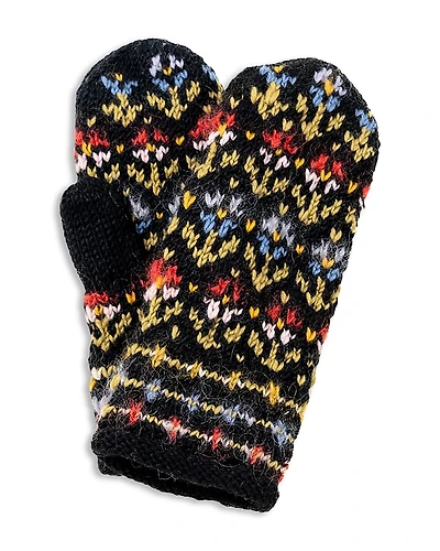 French Knot Leelu Knitted Wool Mittens