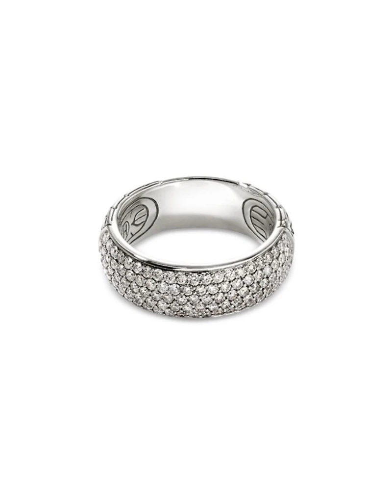 Sterling Silver JH Essentials Pavé Diamond Band Ring, 1.07 tcw