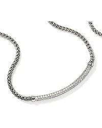 Sterling Silver JH Essentials Diamond Pavé Necklace, 16-18"