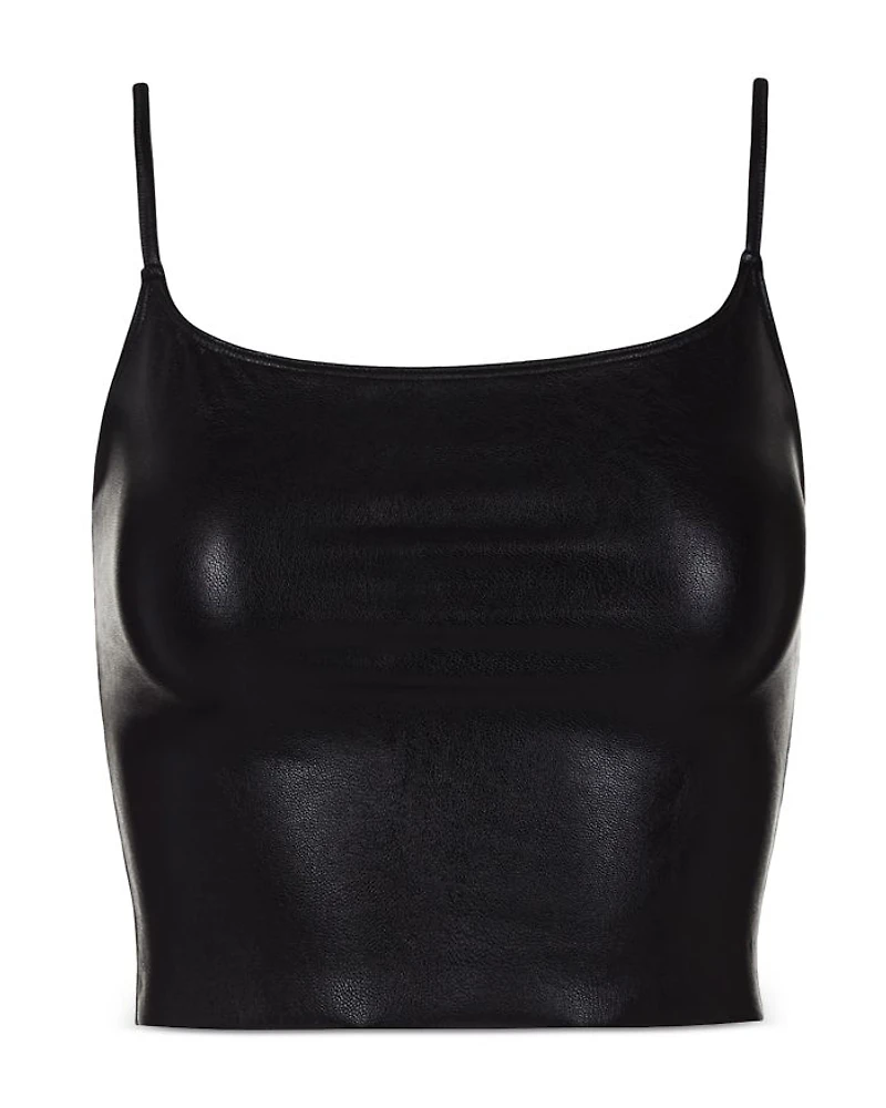 Faux Leather Cropped Top
