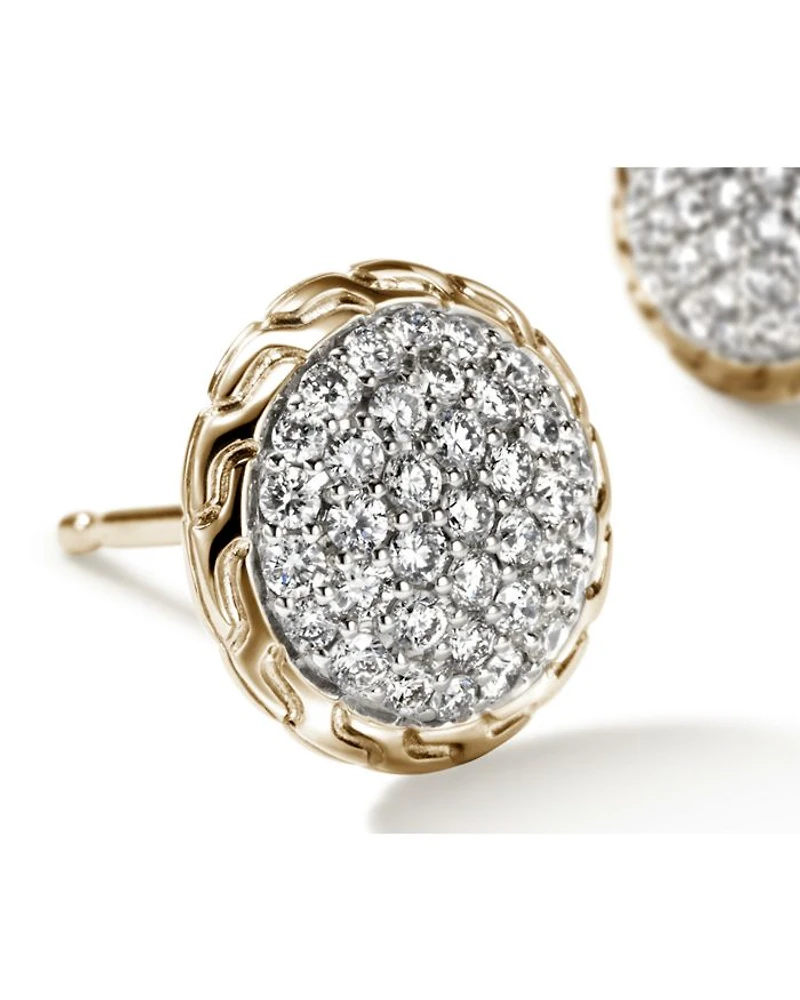 14K Yellow Gold JH Essentials Diamond Pavé Stud Earrings
