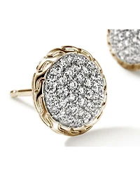 14K Yellow Gold JH Essentials Diamond Pavé Stud Earrings