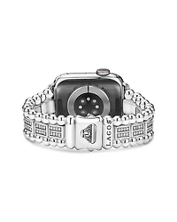 Smart Caviar Sterling Silver Two Row Diamond Apple Watch® Bracelet, 38-45mm
