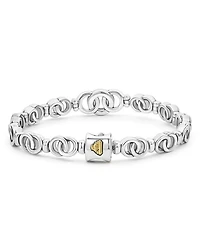 18K Yellow Gold & Sterling Silver Signature Caviar Interlocking Link Bracelet