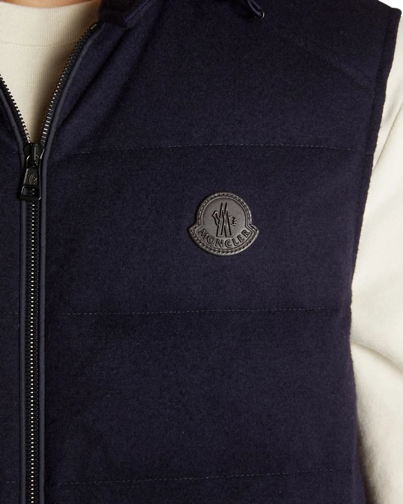 Rezila Cashmere & Nylon Full Zip Hooded Down Vest