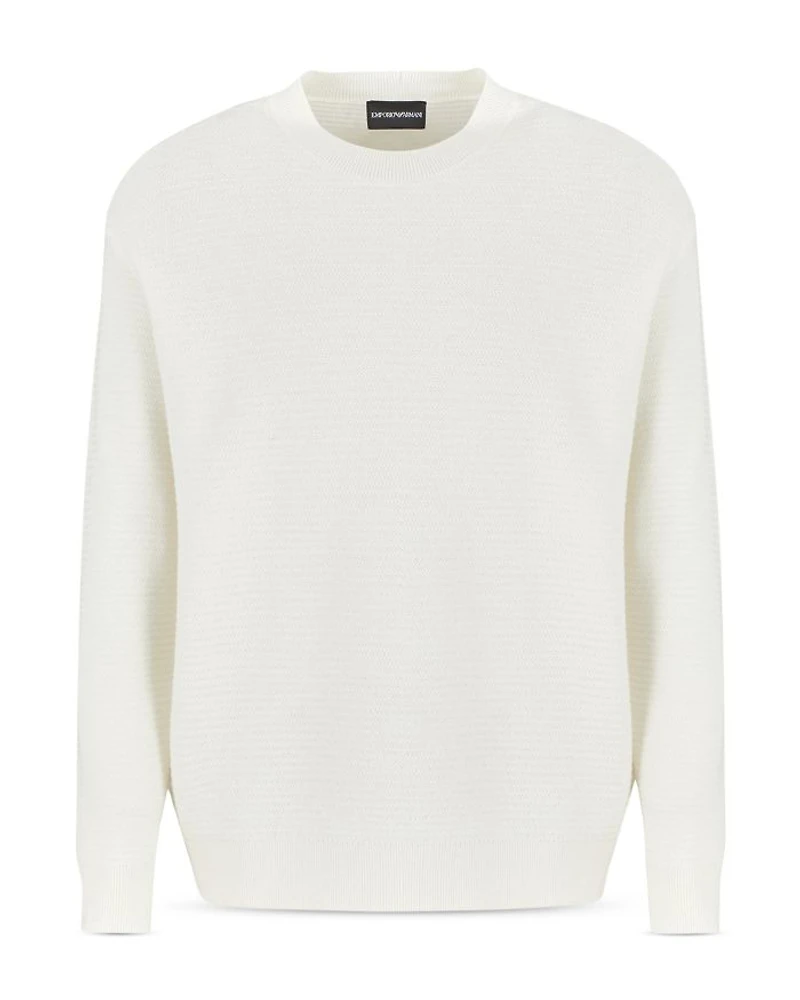 Virgin Wool Allover Jacquard Striped Sweater