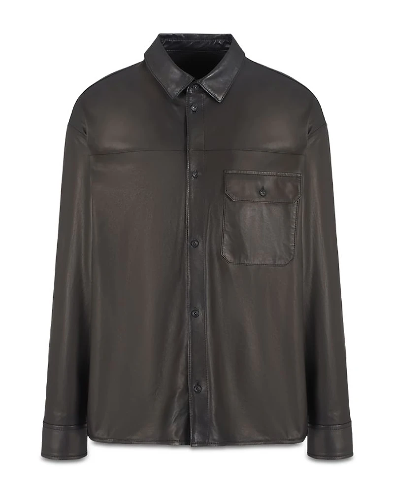 Leather Shirt Jacket