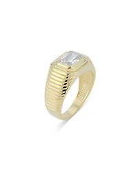 Aqua Cubic Zirconia Ribbed Dome Ring - Exclusive