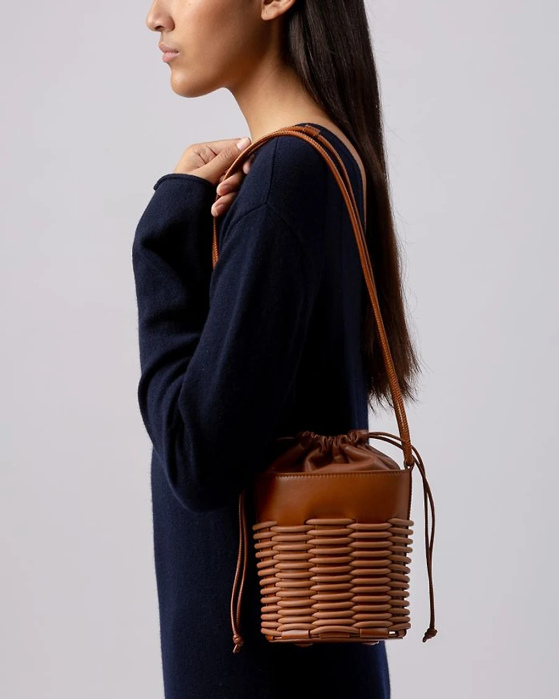Pinar Braided Detail Drawstring Bucket Bag