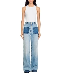 Oslone High Waisted Wide Leg Jeans Light Blue Jean
