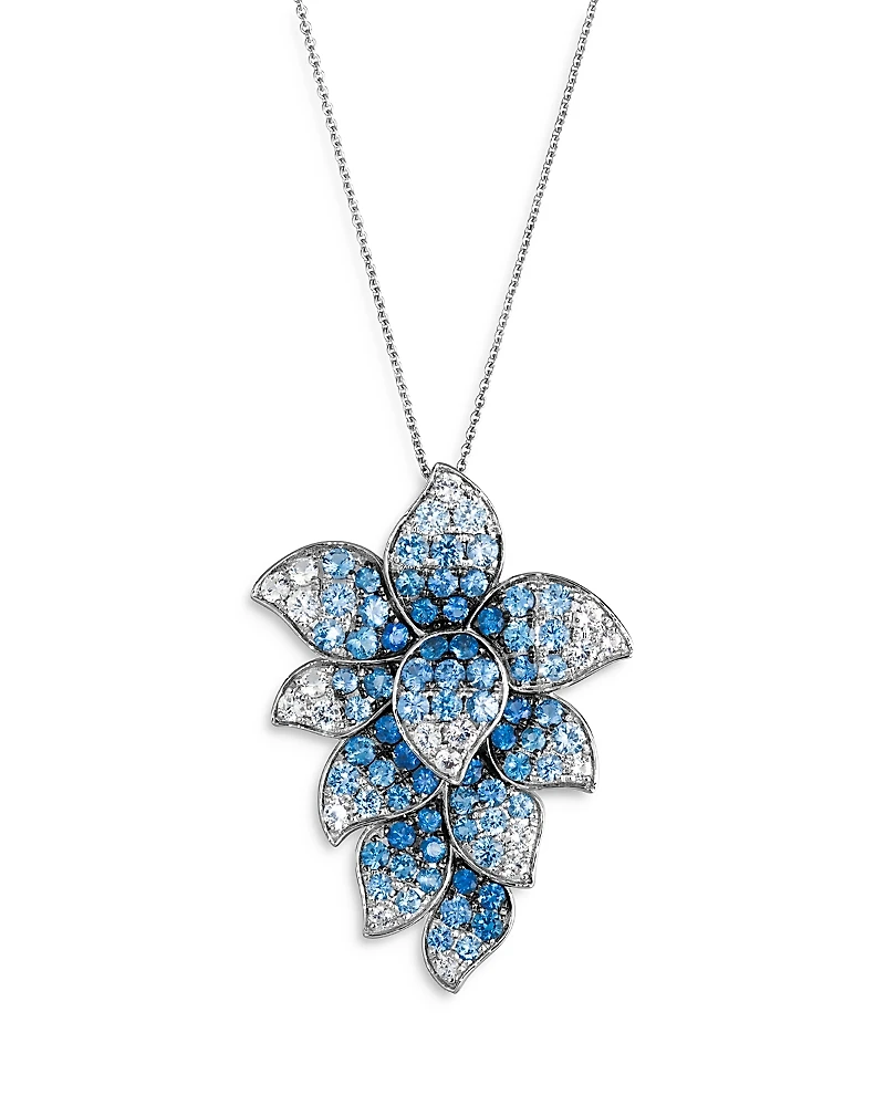 Bloomingdale's Fine Collection Sapphire Ombre & White Sapphire Pendant Necklace
