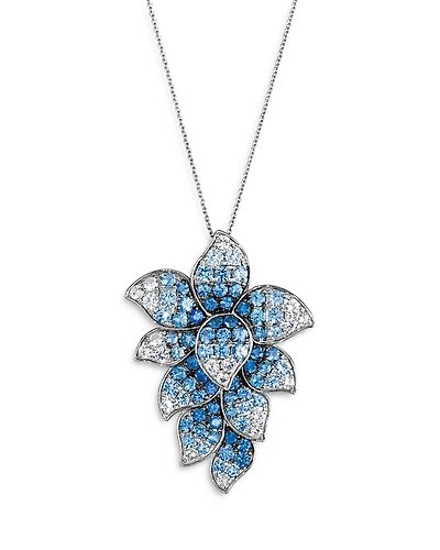 Bloomingdale's Fine Collection Sapphire Ombre & White Sapphire Pendant Necklace