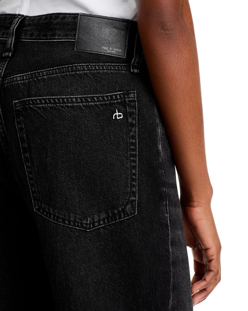 Featherweight Logan High Rise Wide Leg Jeans Jet Black