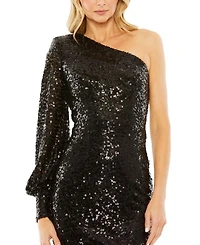 One Sleeve Sequin Mini Dress
