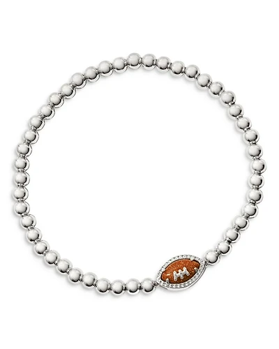 Football Beaded Stretch Bracelet