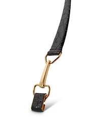 Horsebit Croc Embossed Leather Belt