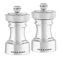 Cole & Mason Hoxton 4 Silver Plated Salt and Pepper Mill Set
