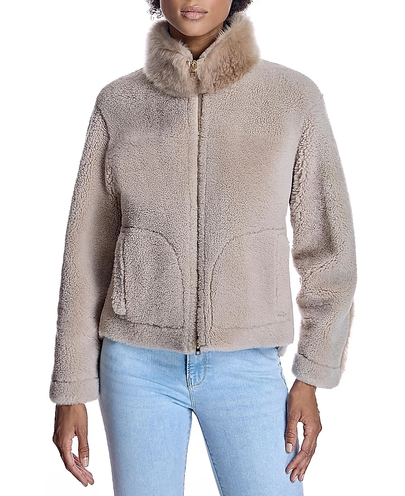 Maximilian Shearling Jacket with Zipper