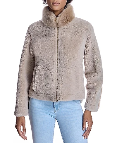 Maximilian Shearling Jacket with Zipper