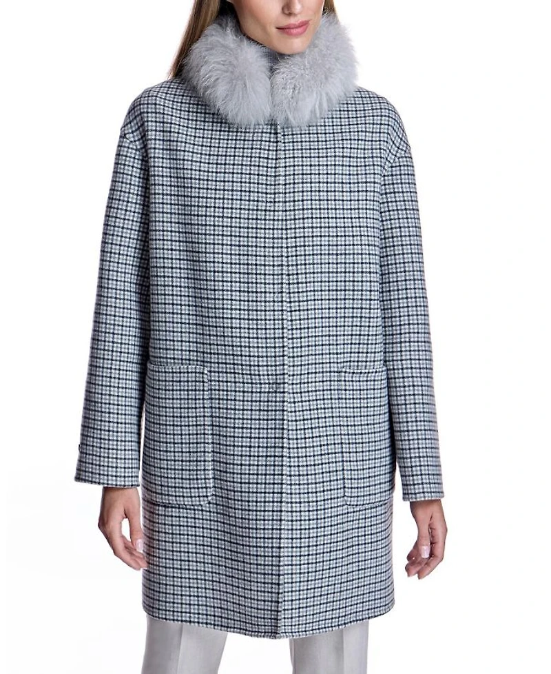 Reversible Check Woolblend Coat