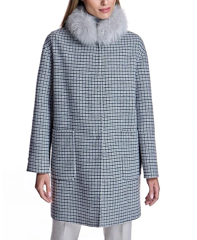 Reversible Check Woolblend Coat
