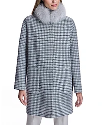 Maximilian Reversible Check Woolblend Coat