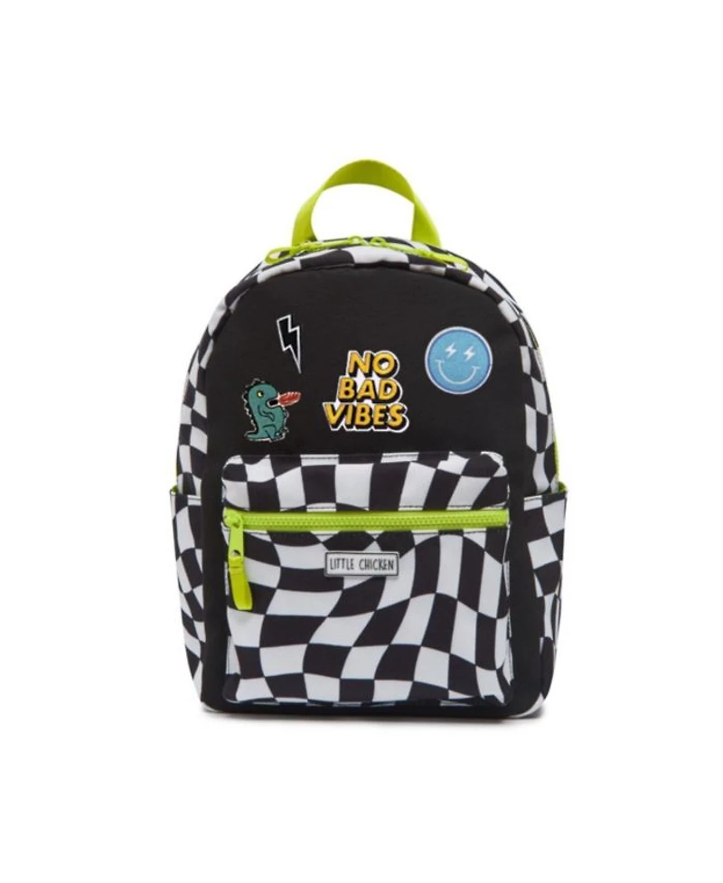 Patched Checkered Backpack