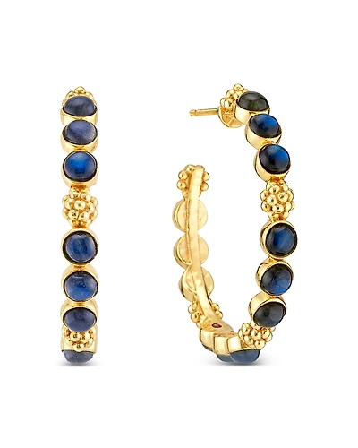 Capucine De Wulf Berry Blue Labradorite Medium Hoop Earrings