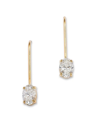 Moon & Meadow 14K Yellow Gold Lab Grown Diamond Oval Drop Earrings